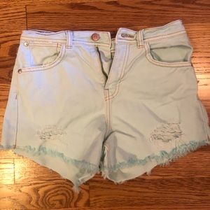 Zara Turquoise Denim Shorts